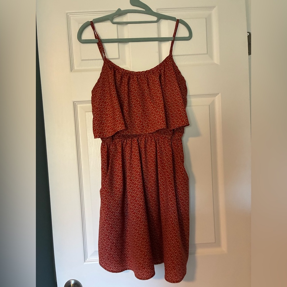 Audrey Red Patterned Summer dress